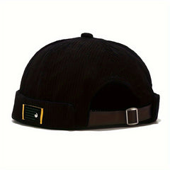 Retro Nylon Brimless Hats Solid Striped Beanie Cap