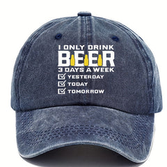 Retro Washed Letter Printed Baseball Cap Adjustable Sun Protection Peaked Cap