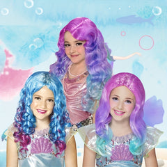 Girl's Mermaid Cosplay Wig for School Performance