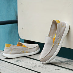 Men's Canvas Loafer Shoes Lightweight Slip On Casual Shoes