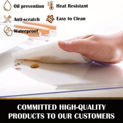 Transparent PVC Tablecloth Heat/Water Resistant Non-Slip Washable - Home/Hotel