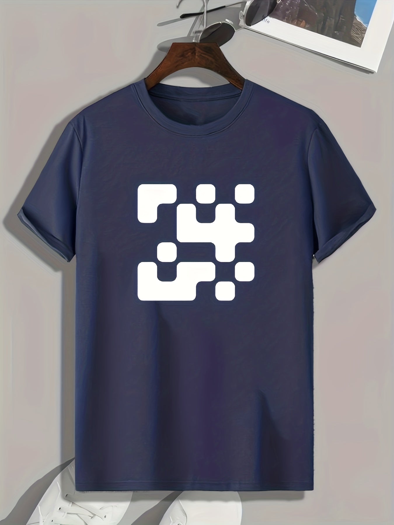 Pattern Print Men's Sports T-shirt | Outdoor Fitness Clothes | Gift for Men