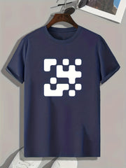 Pattern Print Men's Sports T-shirt | Outdoor Fitness Clothes | Gift for Men