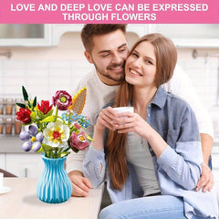 Botanical Collection DIY Flower Construction Set in Vase, 724pcs