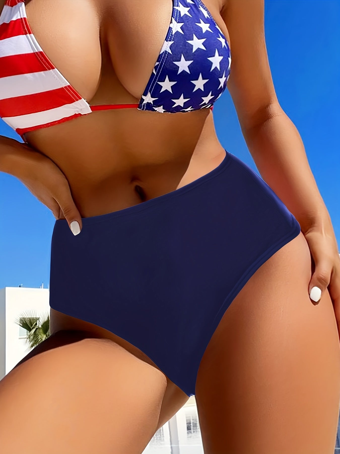 High Waist High Cut Bikini Bottom Beachwear