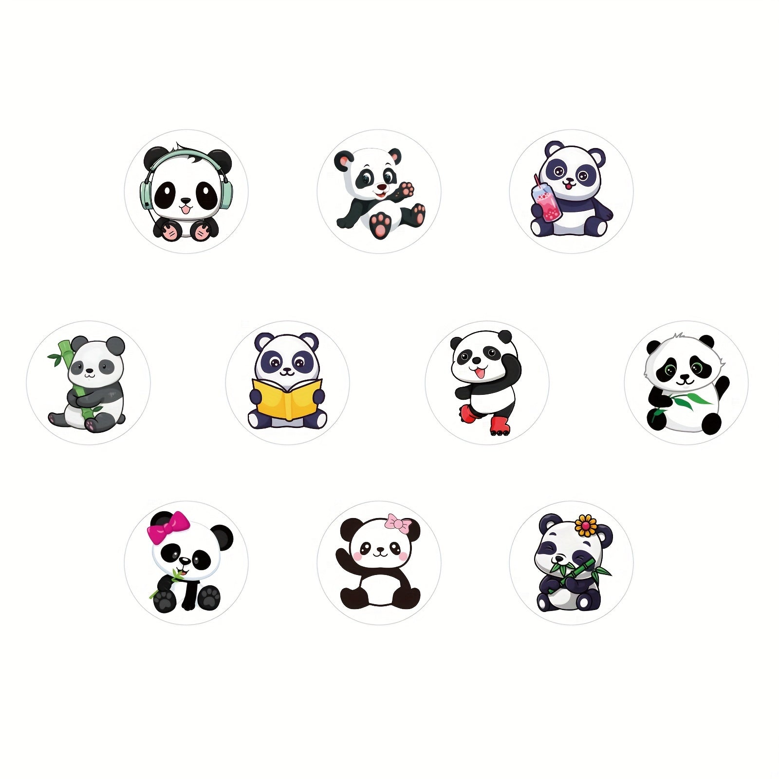 500pcs Cartoon Panda Animal Tape Decorative Luggage Mobile Phone Case Roll