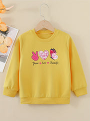 Peace Love Butterfly Girls Sweatshirt Casual Comfort Fit Toddler Tops Pullover