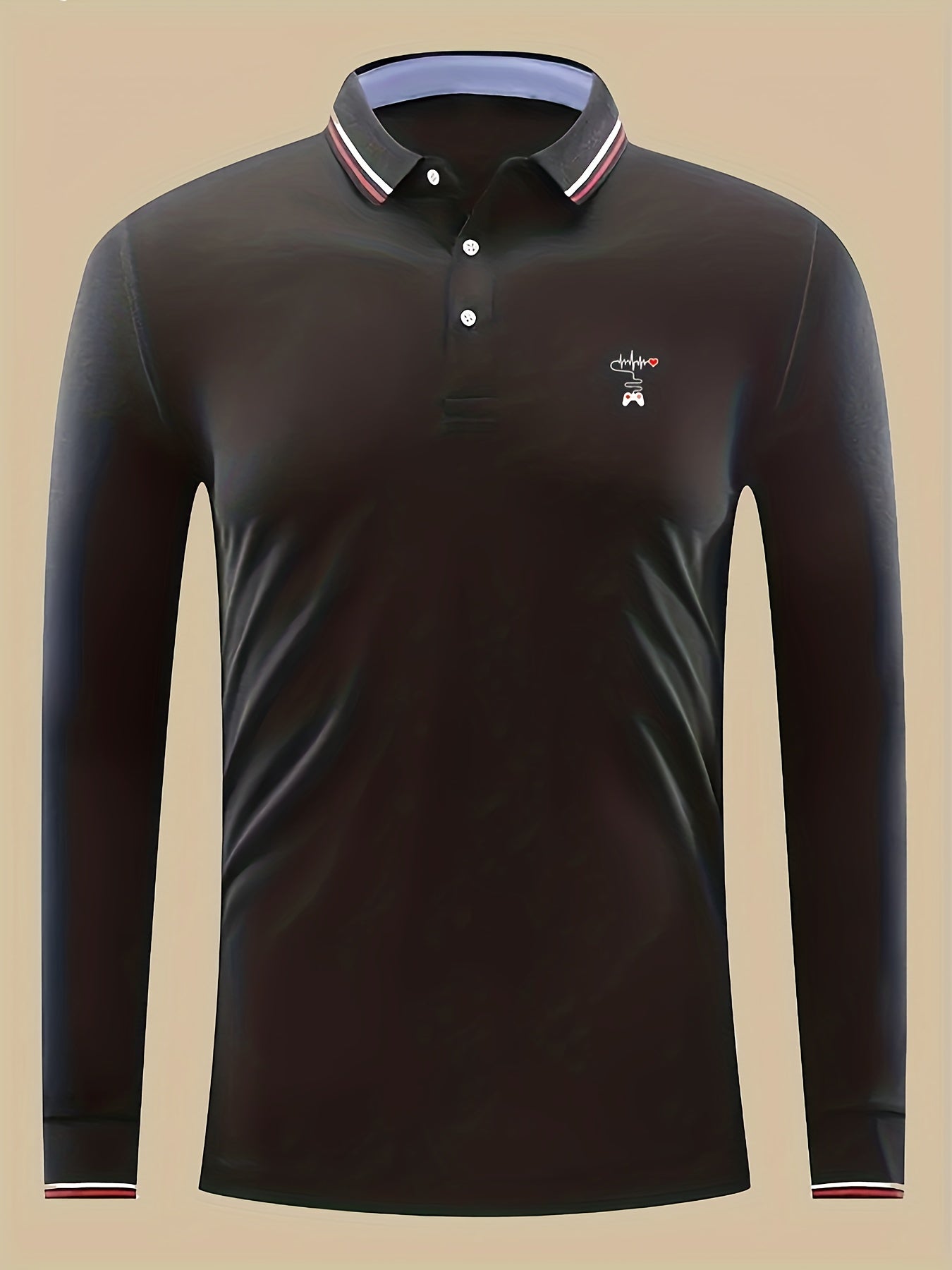 Men's Gamepad Print Lightweight Polo Shirt