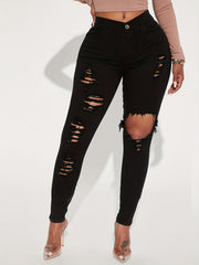 High Strech Ripped Skinny Denim Jeans