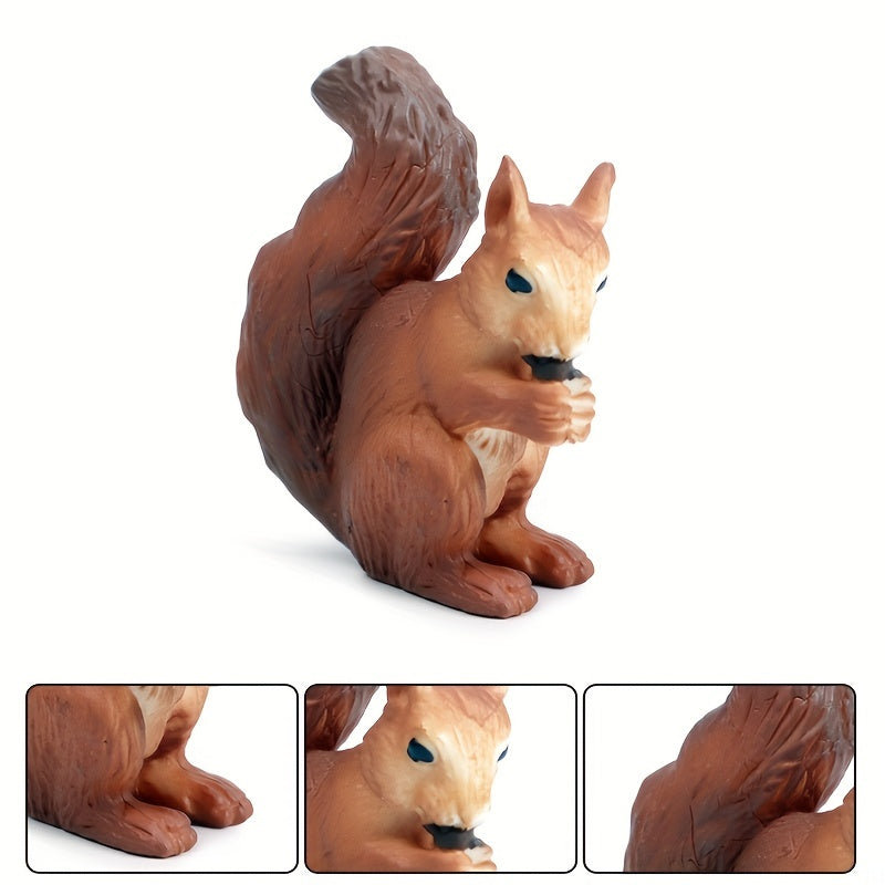 10PCS Forest Wild Animals Model Set Deer Fox Squirrel Rabbit Action Figures