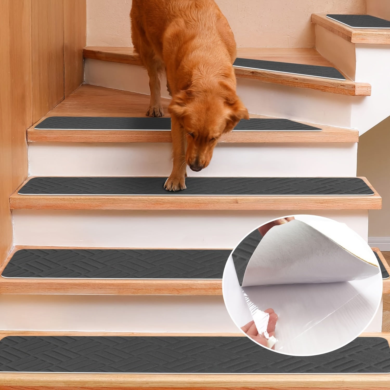 Non Slip Carpet Stair Treads - Gray Self Adhesive Soft Peel And Stick