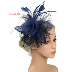 Women's 20s Fascinator Hat Feather Mesh Net Veil Tea Party Hat