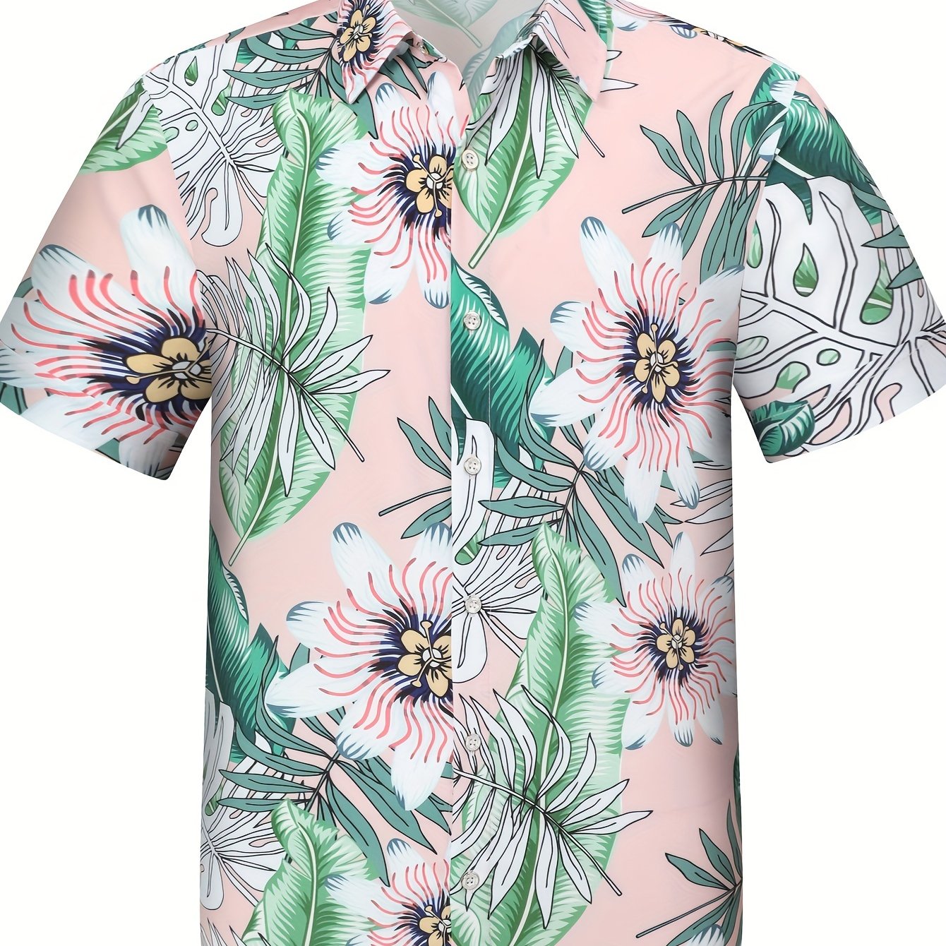 Men's Hawaiian Floral Graphic Shirt Casual Button Up Short Sleeve Shirt