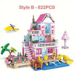 Friends Series DIY Assembly Toys City Summer Holiday Apartment Building Blocks