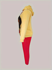 Women's Plus Size Cartoon Figure Print Hoodie & Pants Set