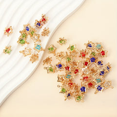 50 Pcs 3D Star Shape Colorful Pendent DIY Jewelry Accessories