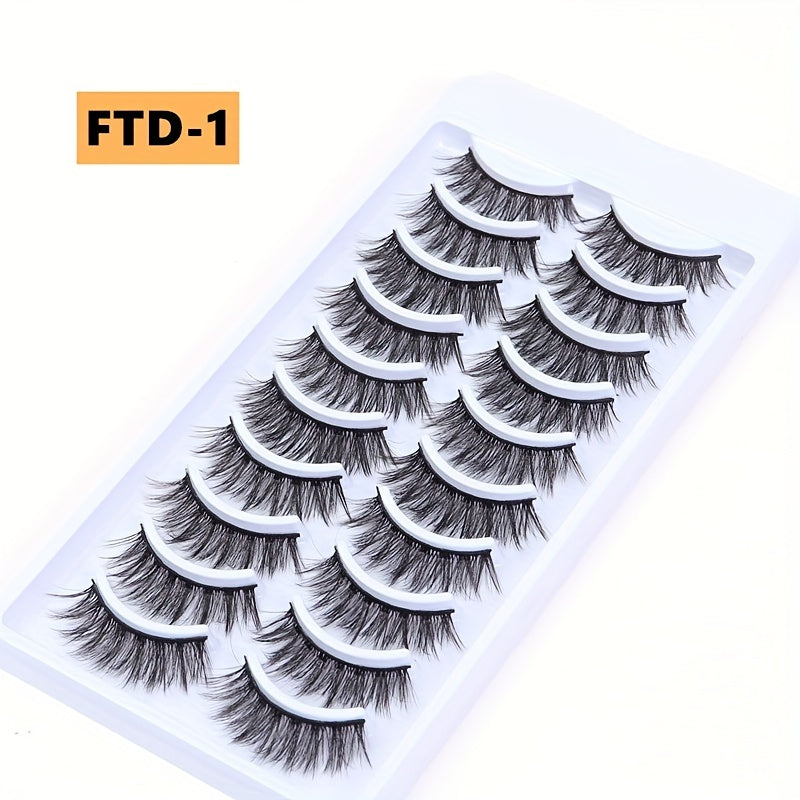 10 Pairs 3D False Eyelashes Natural Full Strip Eye Lashes Extension