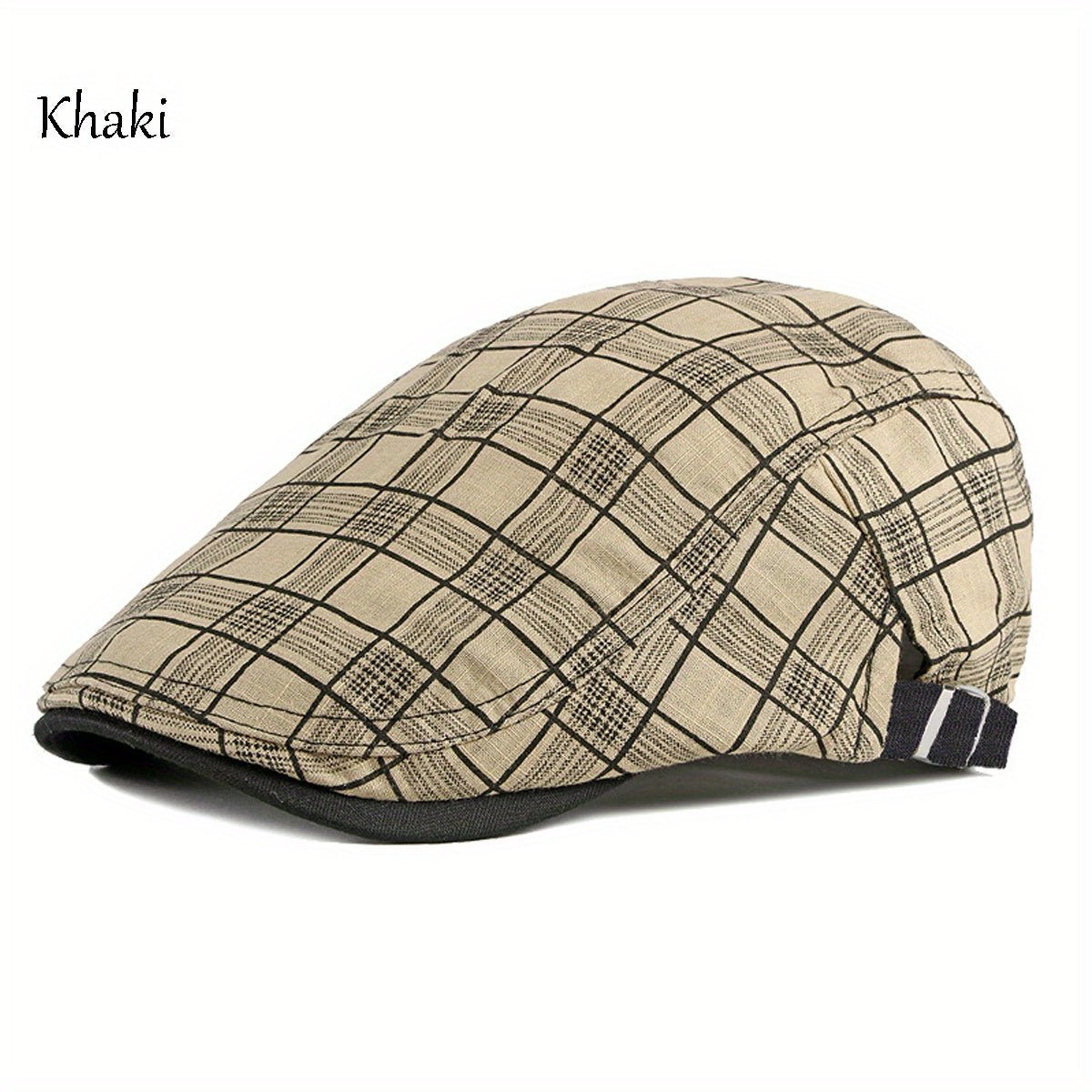 Unisex Check Newsboy Berets Forward Hat