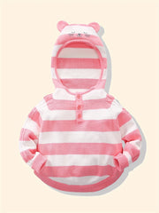 Baby Thin Stripe Hooded Sweater Newborn Cotton Hoodie