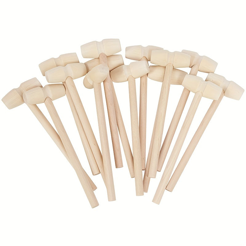 5pcs Mini Wooden Hammers for Kids' Toys & Parties