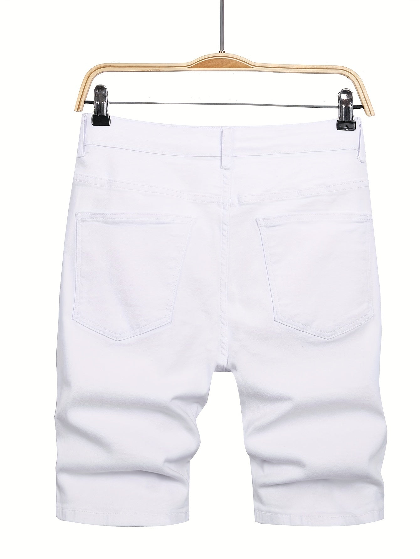 Men's Ripped Denim Shorts Casual Street Style Distressed Stretch Denim Shorts