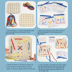 Wooden Lacing Toy Shoe Tying Game