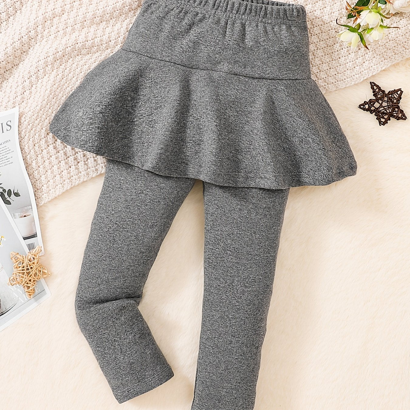 Girls Footless Tight Leggings With Ruffle Tutu Skirt