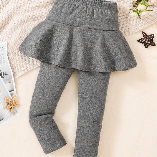Girls Footless Tight Leggings With Ruffle Tutu Skirt