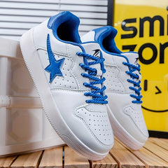 Men's Star Print Rope Lace-up Skate Shoes Casual Outdoor Sneakers