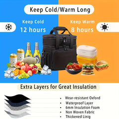 FLXUR Dual Compartment Insulated Lunch Bag Leakproof Cooler Tote