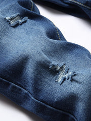 Boys Distressed Stretch Jeans Skinny Slim Fit Denim Pants Kids Clothes