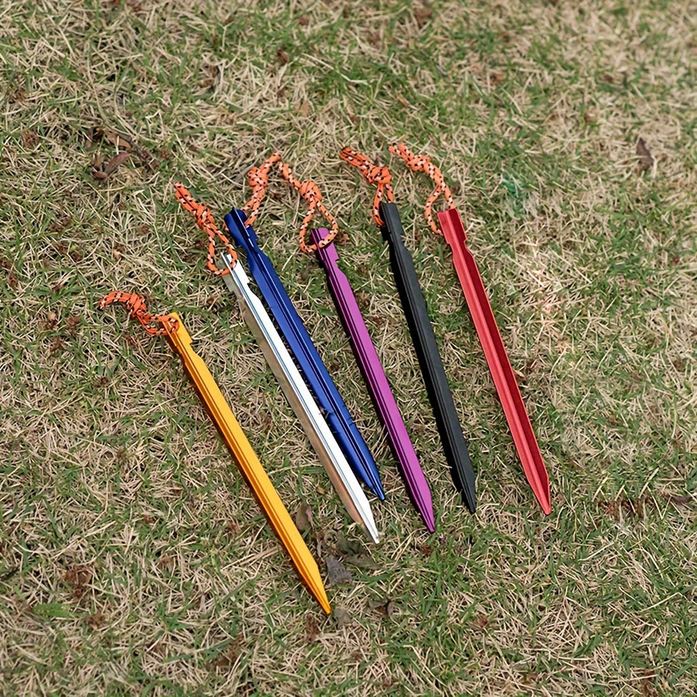 5pcs Tent Pegs Aluminium Alloy Triangular Ground Stakes Heavy Duty Ground Nails