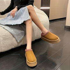 Women's Plush Lined Platform Slip-On Boots