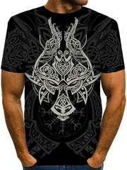 Men's 3D Totem Animal Graphic T-shirt Casual Breathable Tee