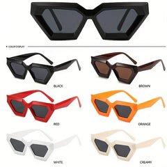 Futuristic Polygonal Cat Eye Sunglasses UV Protection