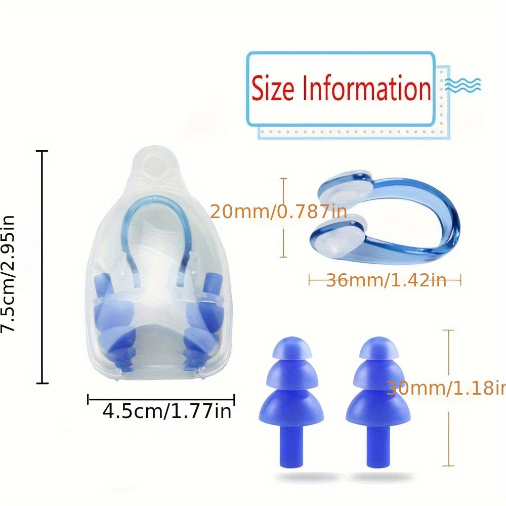 Waterproof Nose Clip and Earplugs Set for Diving Swimming