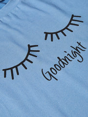 Letter Print Short Sleeve Tops & Plaid Shorts Set Women's Sleepwear & Loungewear
