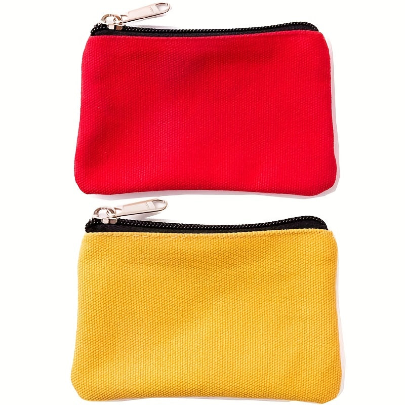 2pcs Canvas Zipper Bags for Makeup Travel