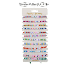 12pcs Kids Acrylic Bead Bracelet Adjustable