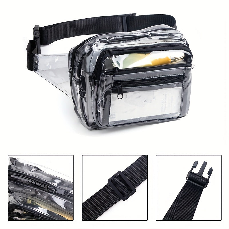 Travel PVC Transparent Waist Bag Men's Shoulder