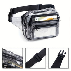 Travel PVC Transparent Waist Bag Men's Shoulder