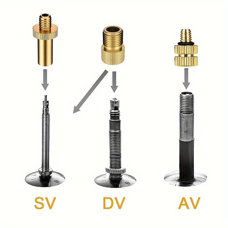 9pcs Bike Valve Adapter Converter Pump Needle Set