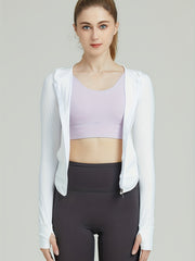 Comfy Yoga Jacket Full Zipper Long Sleeves Front Pockets Sports Coat