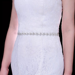 Baroque Style Rhinestone Bridal Sash Wedding Belt Summer Dress Waist Accessory