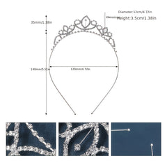 Thin Rhinestone Crown Hairband Headband Princess Tiara Wedding