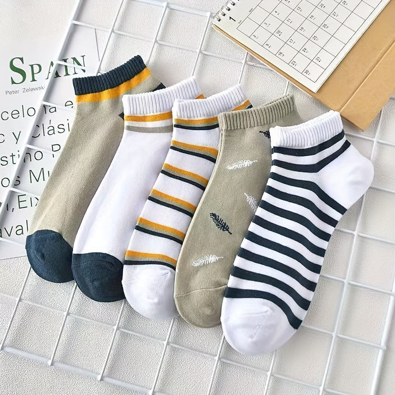 1pair 5pairs Ankle Socks Breathable Comfortable Soft Socks Spring Summer