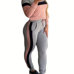 Women's Plus Colorblock Top & Joggers Set