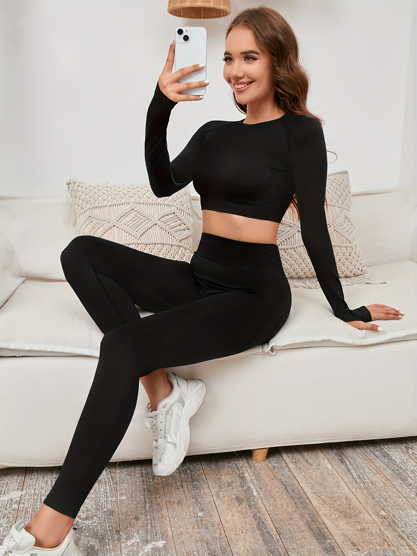Yoga Crop Top & Seamless Leggings Set for Women