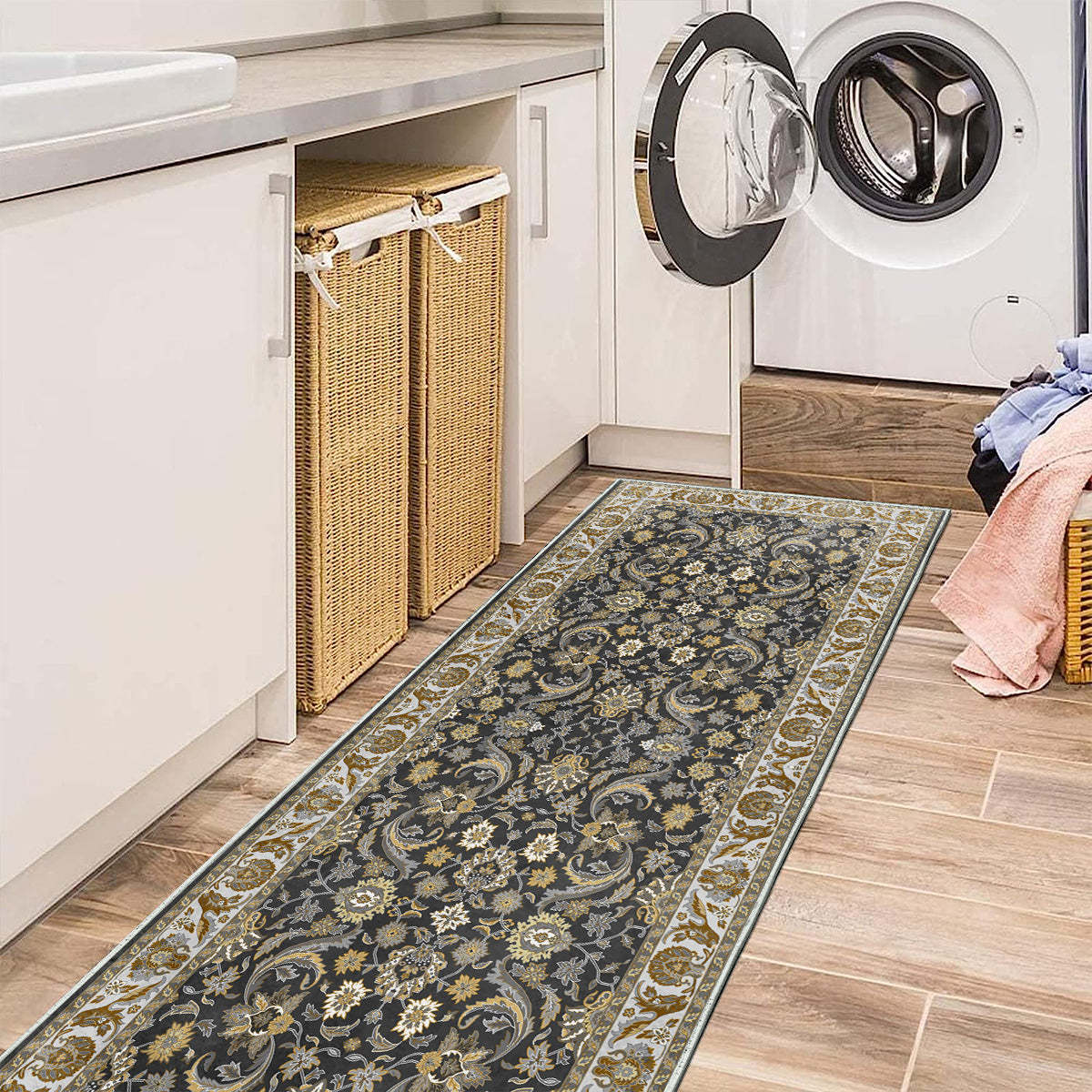 Washable Runner Rug Hallway Kitchen Rugs Non Skid Waterproof Carpet Runner