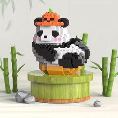 Giant Panda Flower Building Blocks Puzzle Toy Ornament